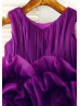 Purple Organza Ruffled Unique Flower Girl Dress